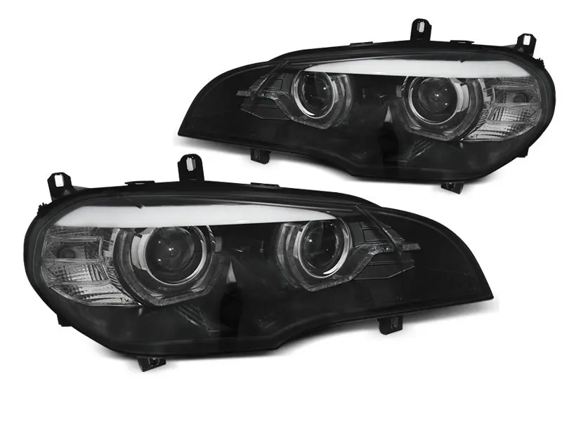 Frontlykter BMW X5 (E70) 2006 - 2010 | XENON ANGEL EYES LED DRL BLACK – bilde 4