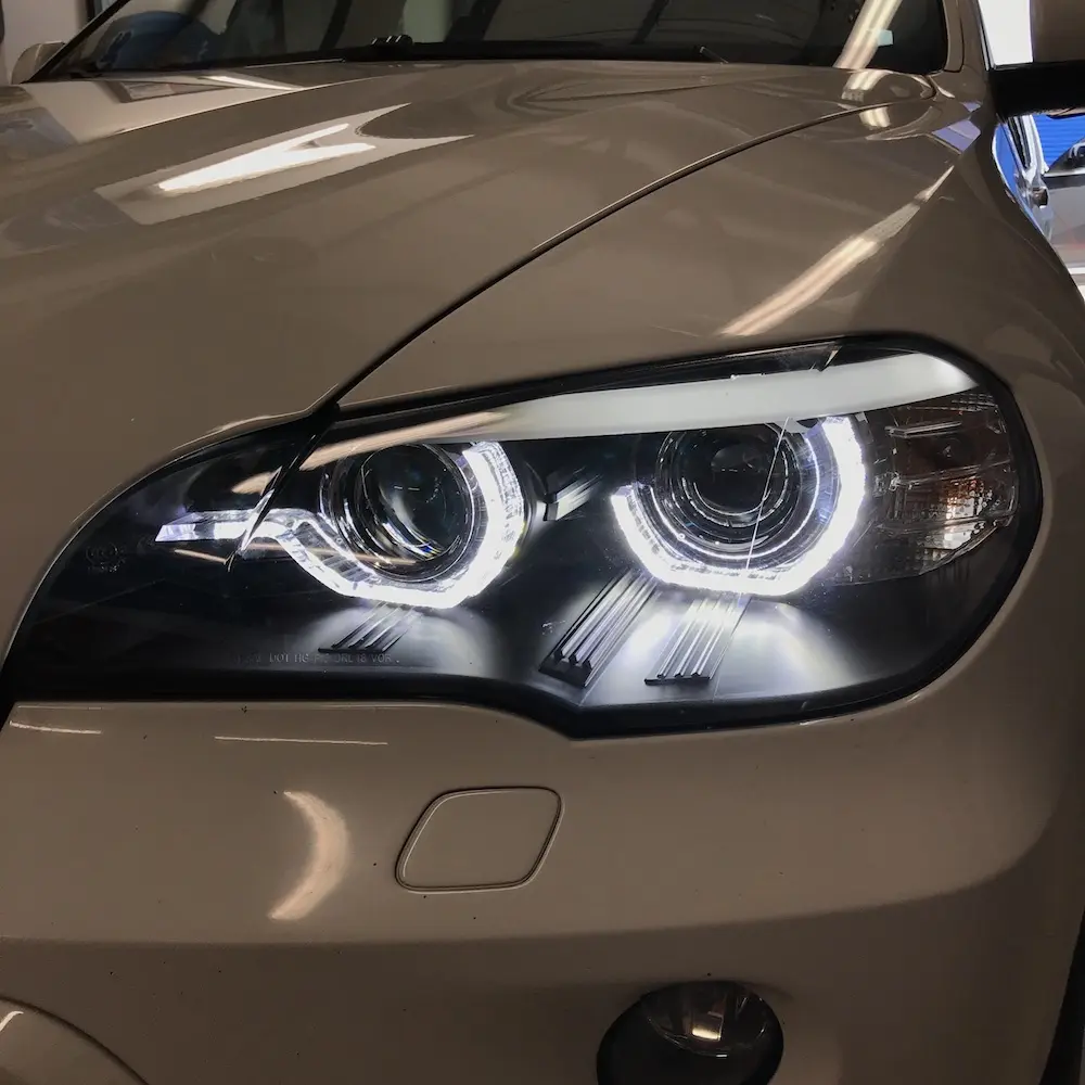 Frontlykter BMW X5 (E70) 2006 - 2010 | XENON ANGEL EYES LED DRL BLACK – bilde 6