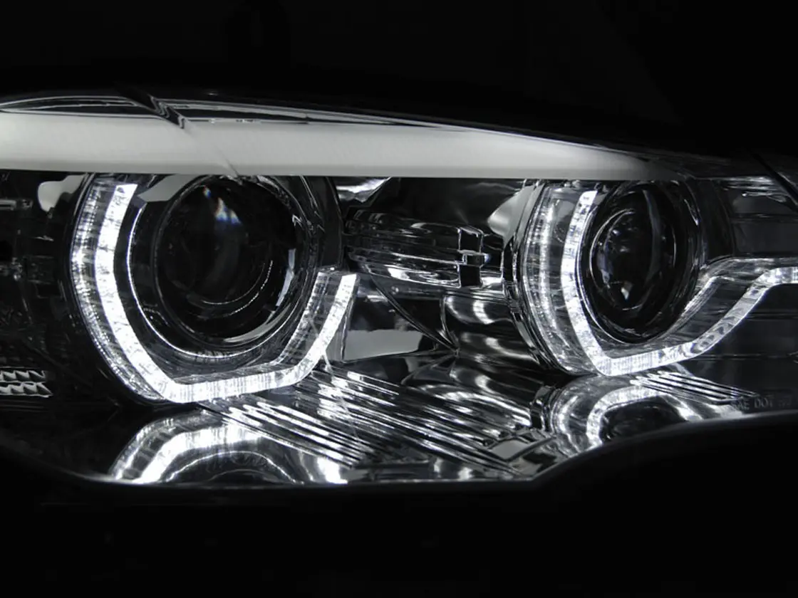 Frontlykter BMW X5 (E70) 2006 - 2010 | XENON ANGEL EYES LED DRL CHROME – bilde 2