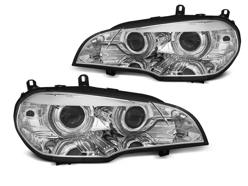 Frontlykter BMW X5 (E70) 2006 - 2010 | XENON ANGEL EYES LED DRL CHROME – bilde 5