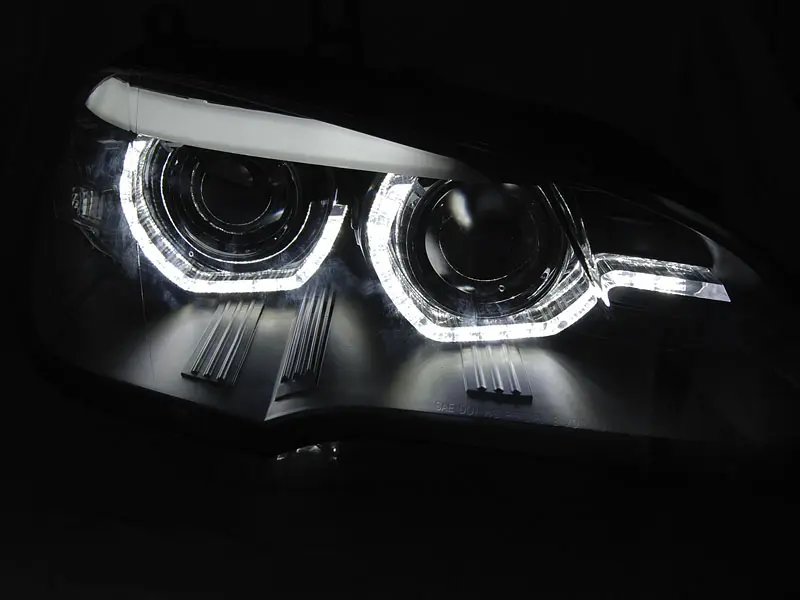 Frontlykter BMW X5 (E70) 2006 - 2013 | ANGEL EYES LED DRL BLACK AFS – bilde 3