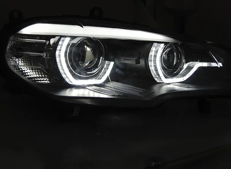 Frontlykter BMW X5 (E70) 2006 - 2013 | ANGEL EYES LED DRL BLACK AFS – bilde 4