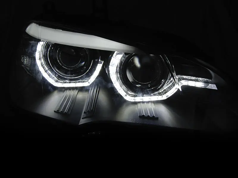 Frontlykter BMW X5 (E70) 2006 - 2013 | ANGEL EYES LED DRL BLACK – bilde 2