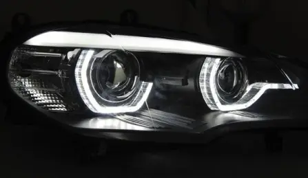 Frontlykter BMW X5 (E70) 2006 - 2013 | ANGEL EYES LED DRL BLACK – bilde 3