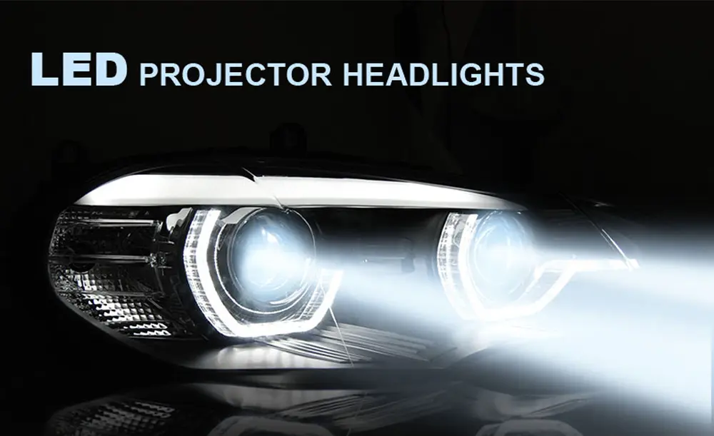 Frontlykter BMW X5 (E70) 2006 - 2013 | ANGEL EYES LED DRL BLACK – bilde 4