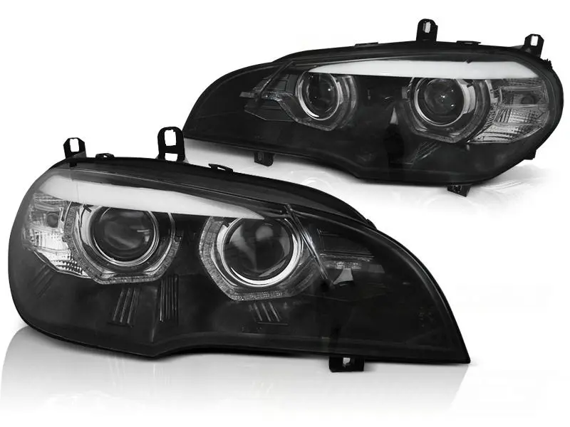 Frontlykter BMW X5 (E70) 2006 - 2013 | ANGEL EYES LED DRL BLACK – bilde 6