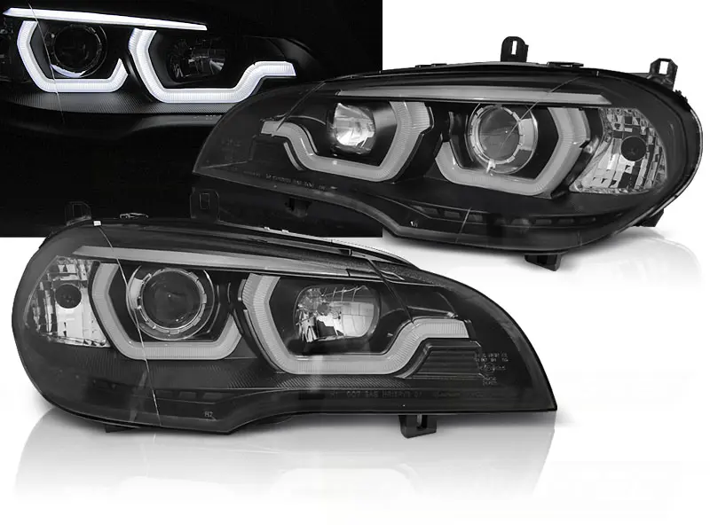 Frontlykter BMW X5 (E70) 2006 - 2013 | Tube Light DRL Black