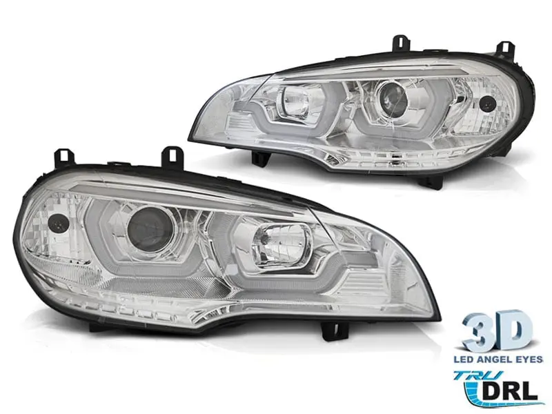 Frontlykter BMW X5 (E70) 2006 - 2013 | TUBE LIGHT DRL CHROME