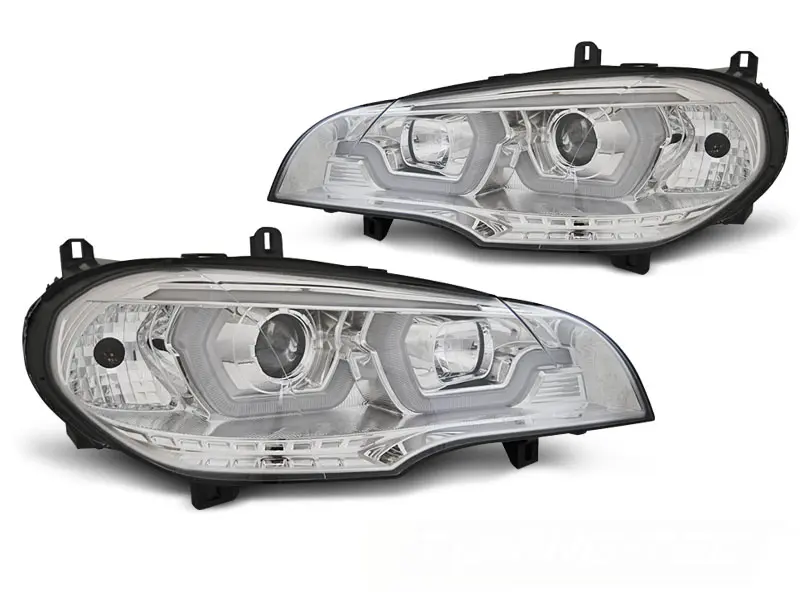 Frontlykter BMW X5 (E70) 2006 - 2013 | TUBE LIGHT DRL CHROME – bilde 11