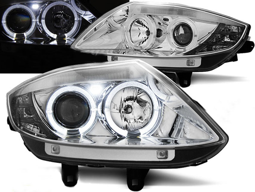 Frontlykter BMW Z4 (E85/E86) 2002-2008 ANGEL EYES CHROME