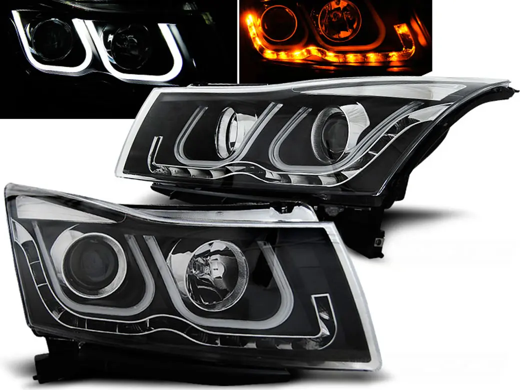 Frontlykter CHEVROLET CRUZE 2009-2012 TUBE LIGHT BLACK