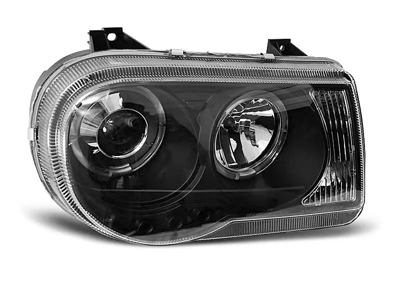 Frontlykter CHRYSLER 300C 2005-2010 ANGEL EYES BLACK – bilde 2