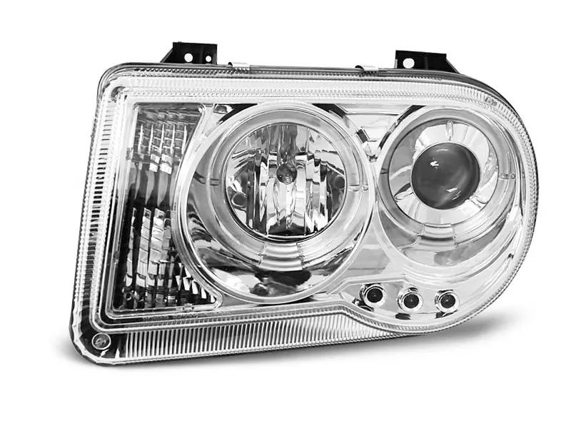 Frontlykter CHRYSLER 300C 2005-2010 ANGEL EYES CHROME – bilde 2