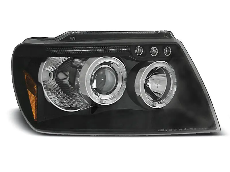 Frontlykter CHRYSLER JEEP GRAND CHEROKEE 1999-2005 ANGEL EYES BLACK – bilde 2