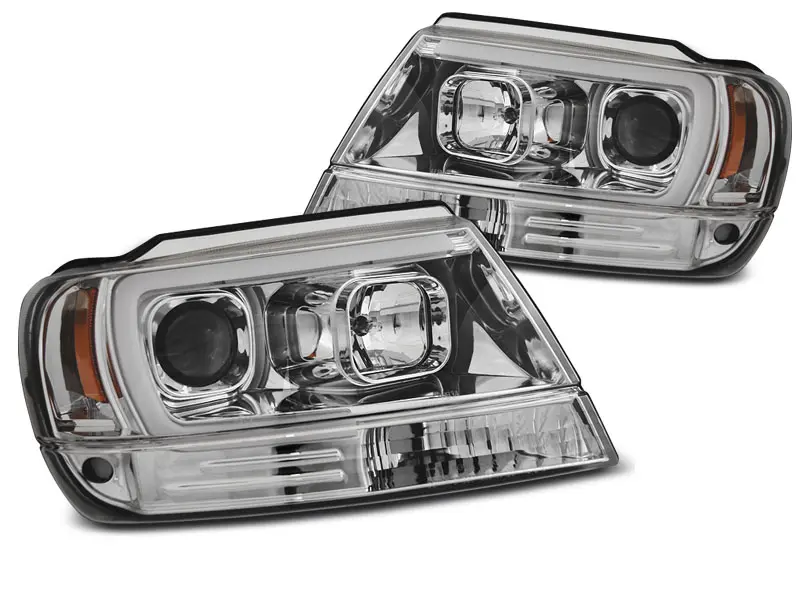 Frontlykter CHRYSLER JEEP GRAND CHEROKEE 1999-2005 TUBE LIGHT CHROME – bilde 3