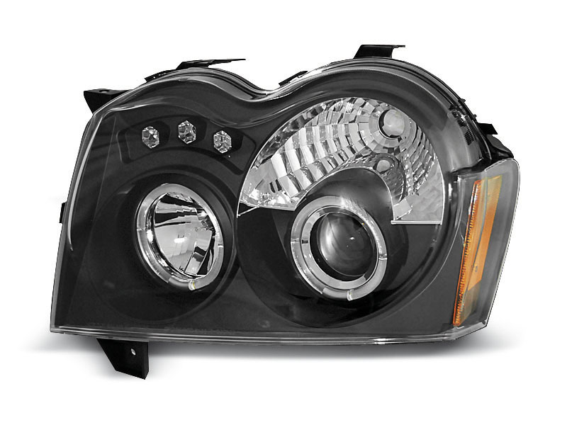 Frontlykter CHRYSLER JEEP GRAND CHEROKEE 2005-2008 ANGEL EYES BLACK – bilde 2