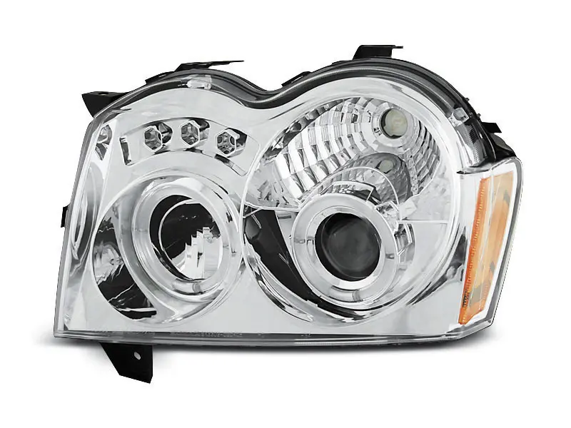 Frontlykter CHRYSLER JEEP GRAND CHEROKEE 2005-2008 ANGEL EYES CHROME – bilde 2