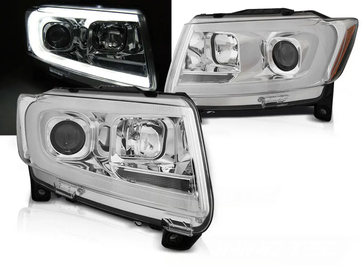 Frontlykter CHRYSLER JEEP GRAND CHEROKEE 2011-2013 CHROME TUBE LIGHT SEQ