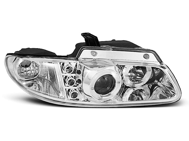 Frontlykter CHRYSLER VOYAGER 1996-2001 ANGEL EYES CHROME – bilde 2