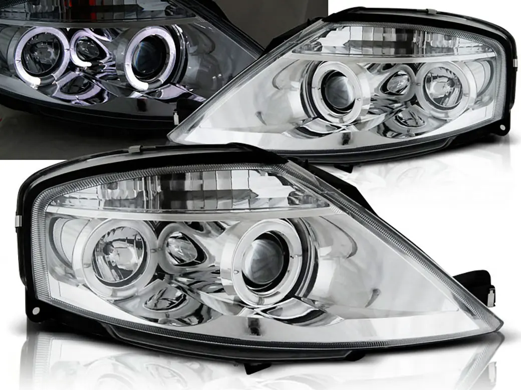 Frontlykter CITROEN C3 2002-2009 ANGEL EYES CHROME