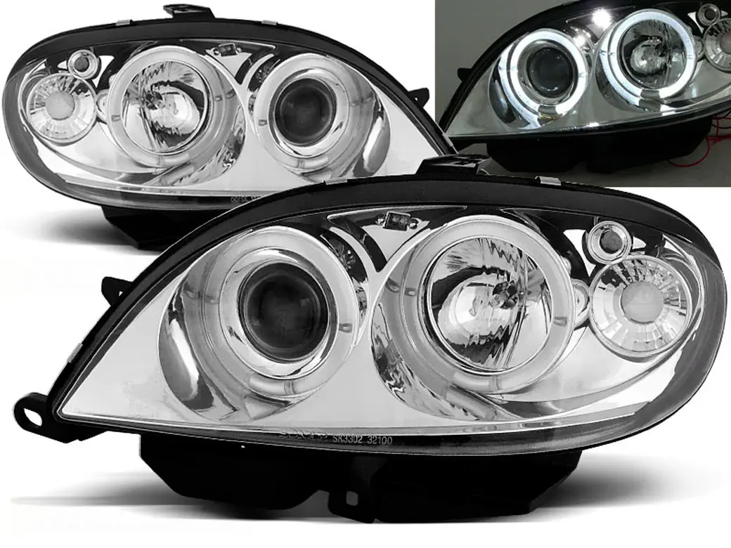 Frontlykter CITROEN SAXO 1999-2003 ANGEL EYES CHROME