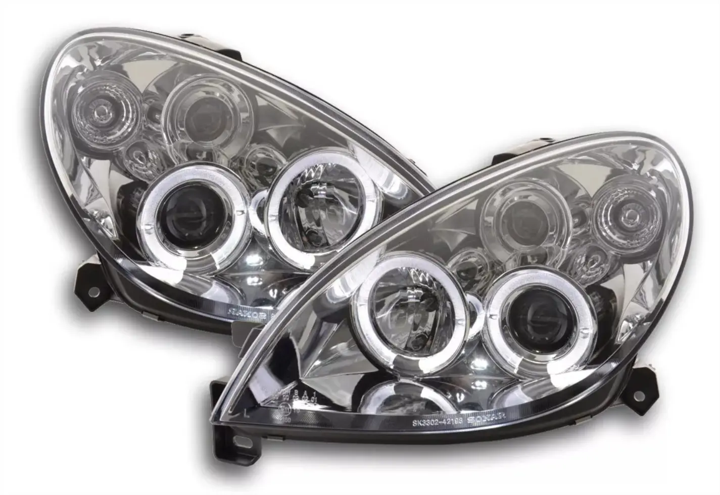 Frontlykter CITROEN XSARA 2000-2004 ANGEL EYES CHROME
