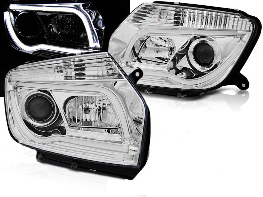 Frontlykter Dacia Duster I 2010 - 2013 │ CHROME TUBE LIGHT