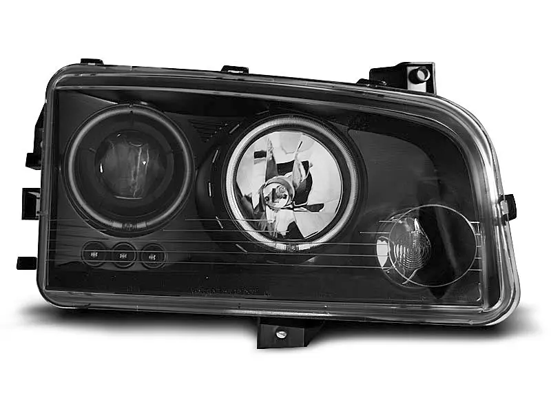 Frontlykter DODGE CHARGER (LX) 2006-2010 ANGEL EYES CCFL BLACK – bilde 3