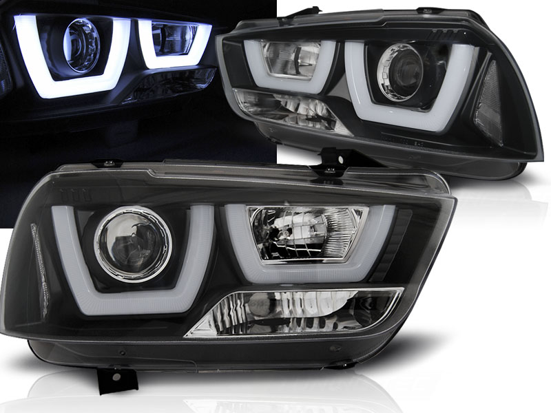 Frontlykter DODGE CHARGER (LX) II 2011-2015 TUBE LIGHT BLACK