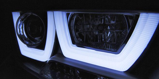 Frontlykter DODGE CHARGER (LX) II 2011-2015 TUBE LIGHT BLACK – bilde 3