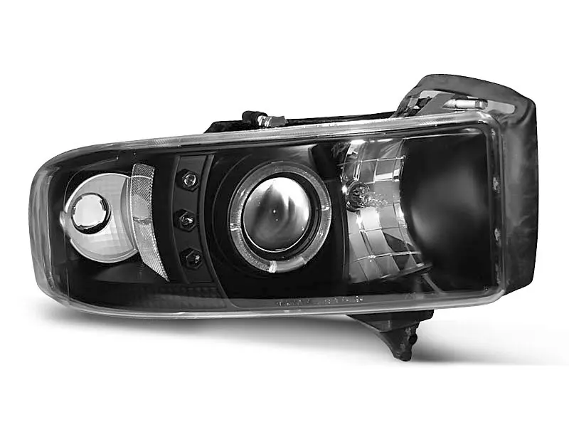 Frontlykter DODGE RAM 1994-2001 ANGEL EYES BLACK – bilde 3