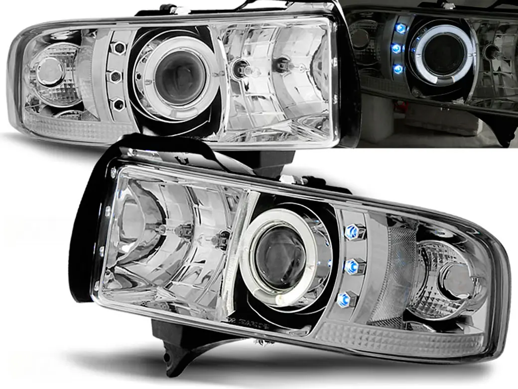 Frontlykter DODGE RAM 1994-2001 ANGEL EYES CHROME