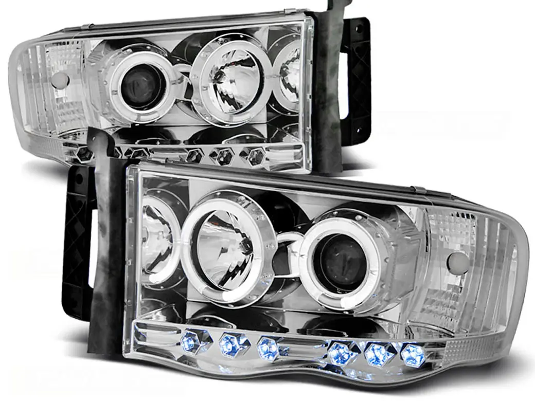 Frontlykter DODGE RAM 2002-2006 ANGEL EYES CHROME