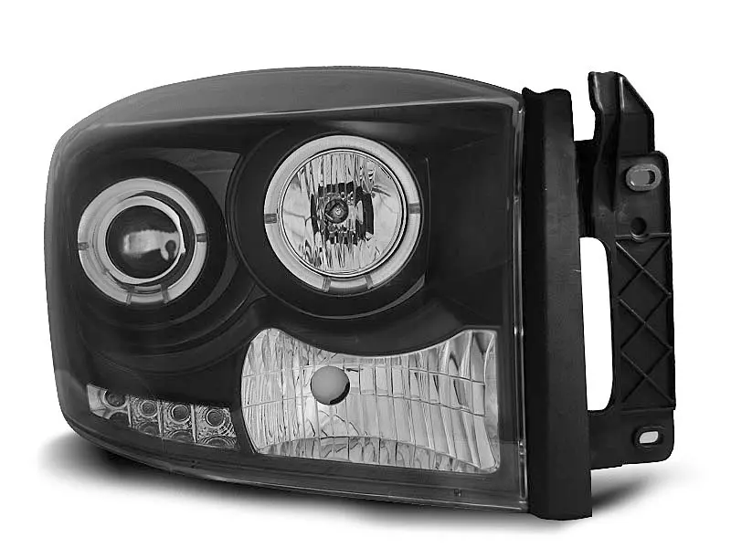Frontlykter DODGE RAM 2006-2008 ANGEL EYES BLACK – bilde 2