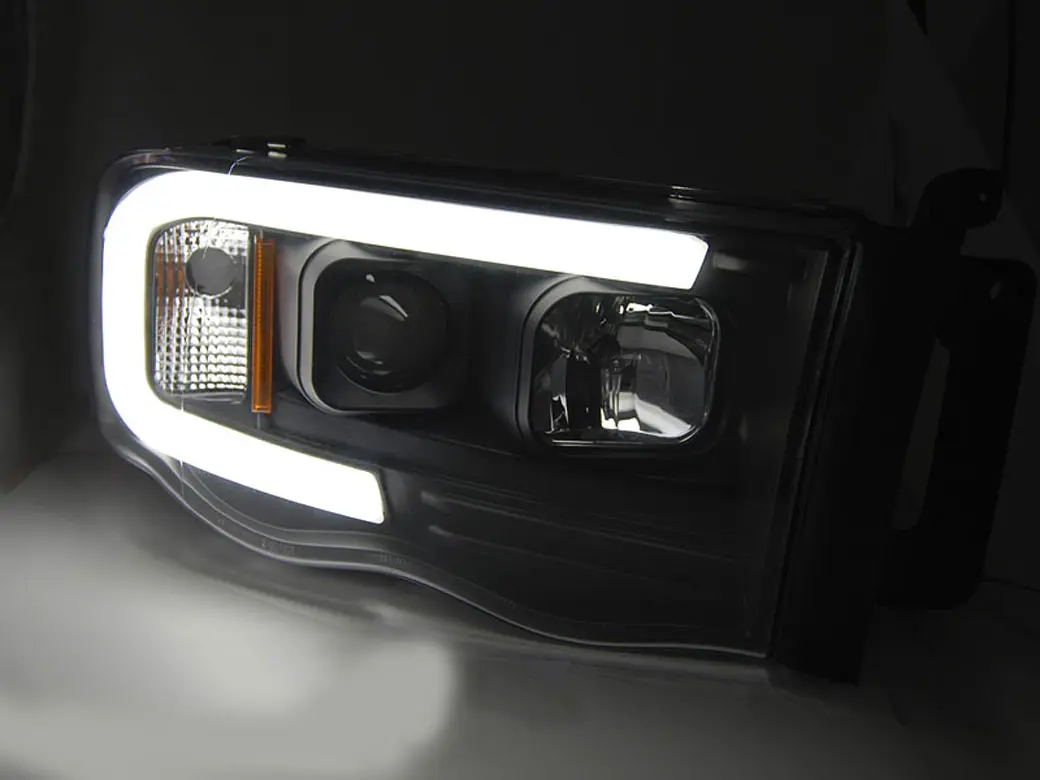 Frontlykter DODGE RAM 2006-2008 TUBE LIGHT BLACK – bilde 2