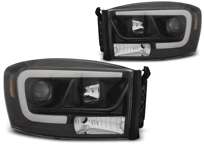 Frontlykter DODGE RAM 2006-2008 TUBE LIGHT BLACK – bilde 4
