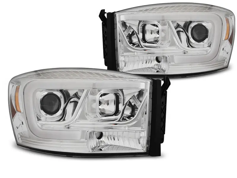 Frontlykter DODGE RAM 2006-2008 TUBE LIGHT CHROME – bilde 4