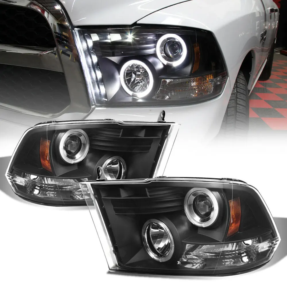 Frontlykter Dodge RAM 2009-2011 ANGEL EYES BLACK