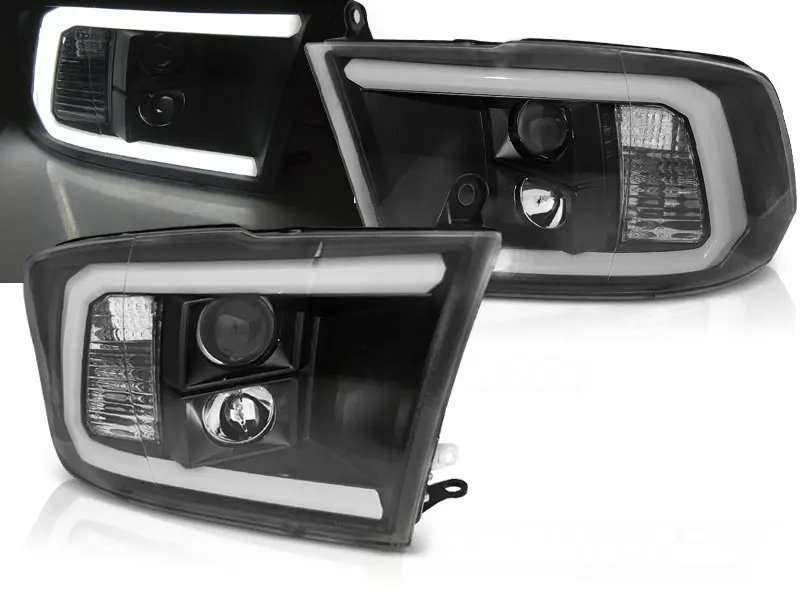 Frontlykter DODGE RAM 2009-2018 TUBE LIGHT BLACK