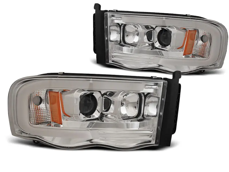 Frontlykter Dodge Ram III 2001-2006 TUBE LIGHT CHROME – bilde 7