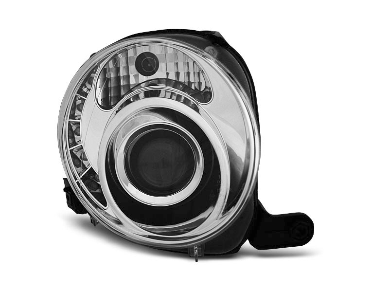 Frontlykter FIAT 500 2007-2015 CHROME LED – bilde 3
