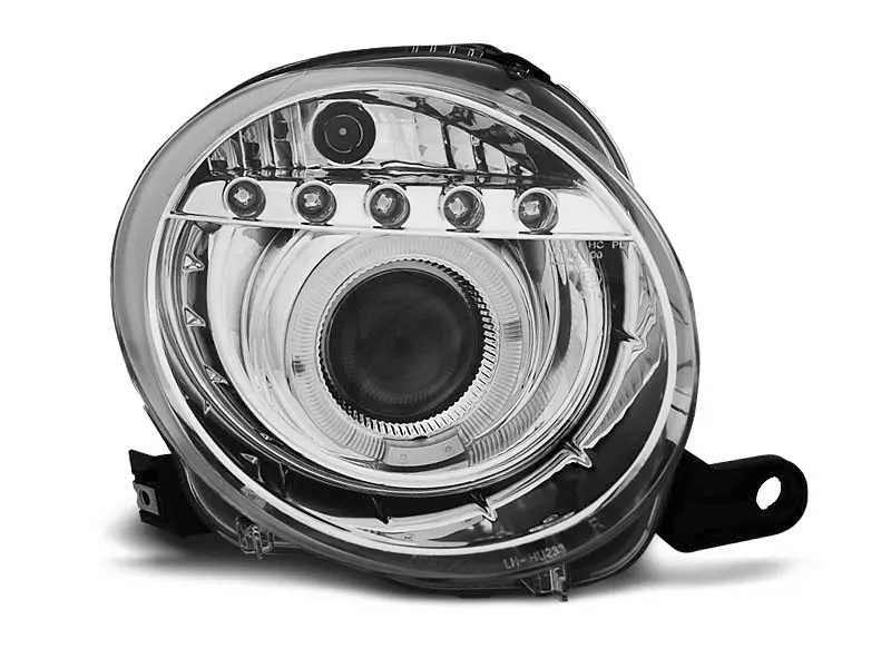 Frontlykter FIAT 500 2007-2015 PROJEKTOR CHROME LED – bilde 3