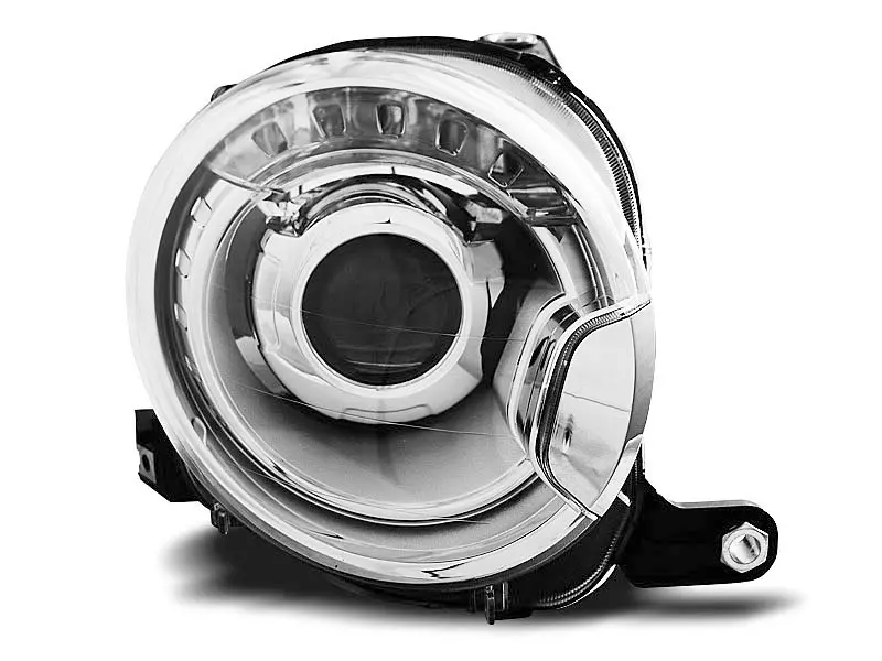 Frontlykter FIAT 500 2007-2015 PROJEKTOR CHROME – bilde 3