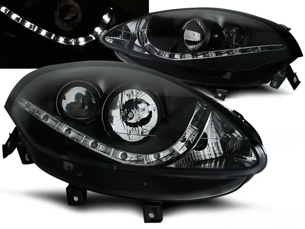 Frontlykter FIAT BRAVO II 2007-2015 DAYLIGHT BLACK