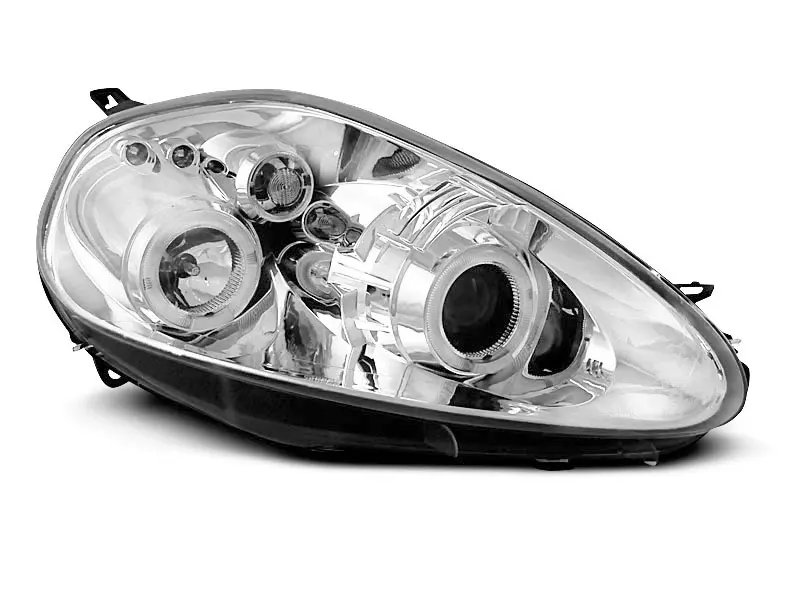 Frontlykter FIAT GRANDE PUNTO 2005-2008 ANGEL EYES CHROME – bilde 3