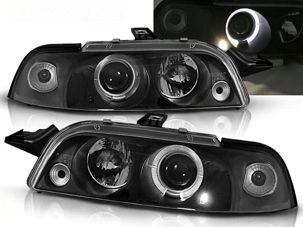 Frontlykter FIAT PUNTO 1 1993-1999 ANGEL EYES BLACK