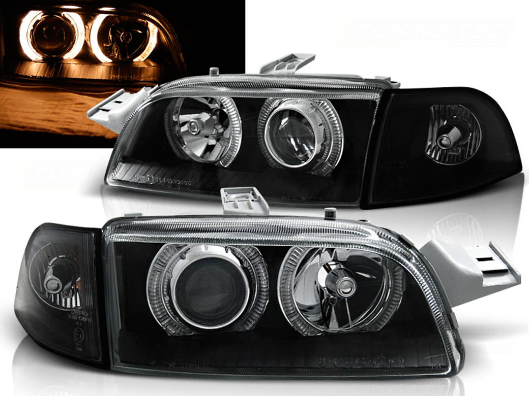 Frontlykter FIAT PUNTO 1 1993-1999 ANGEL EYES BLACK