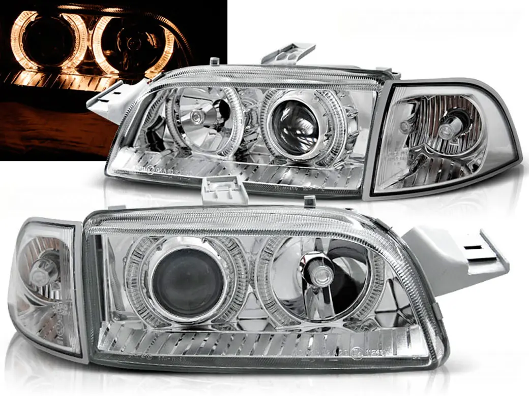 Frontlykter FIAT PUNTO 1 1993-1999 ANGEL EYES CHROME