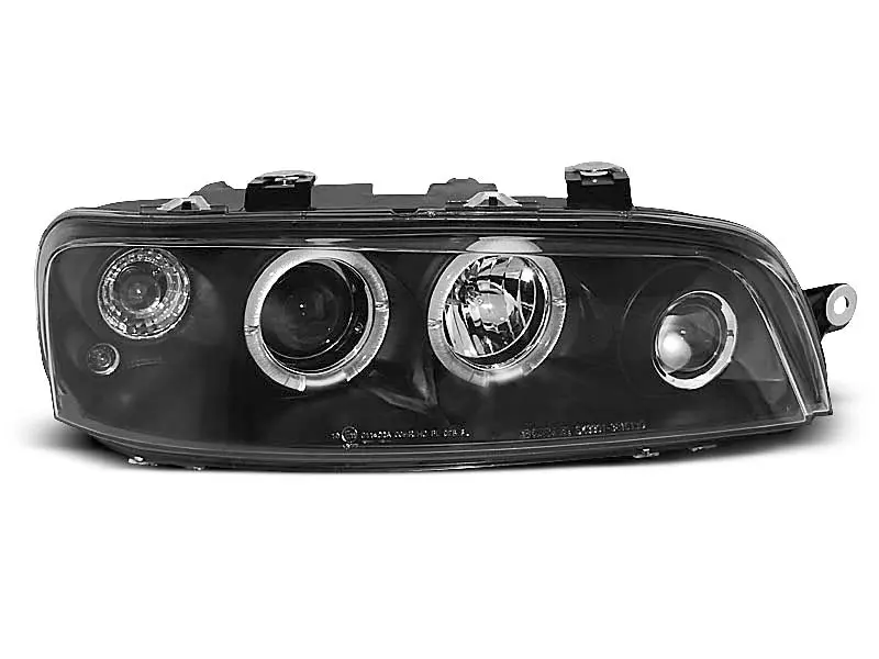 Frontlykter FIAT PUNTO 2 1999-2003 ANGEL EYES BLACK – bilde 2