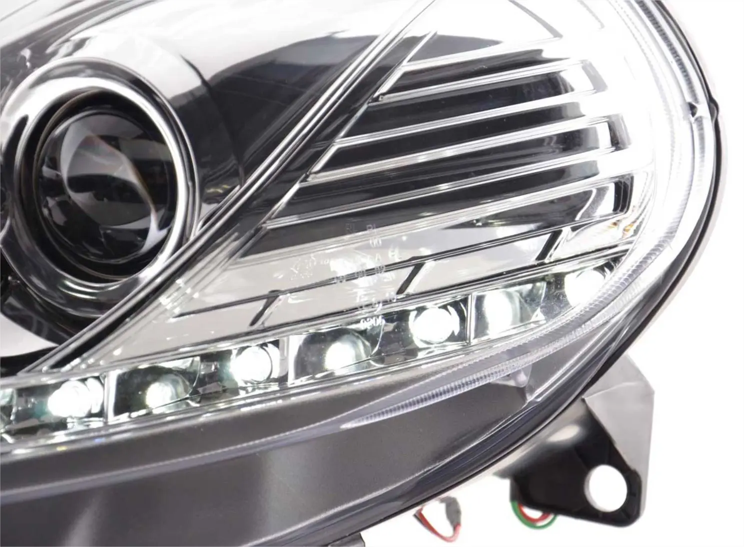 Frontlykter FIAT PUNTO EVO 2009-2012 CHROME DRL LED – bilde 3